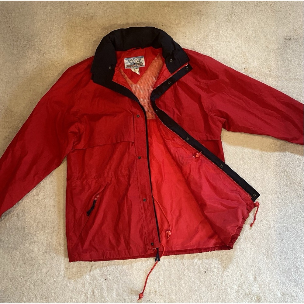Vintage Snow Lion Red Gore Tex Rain Jacket/windbreaker Mens LARGE